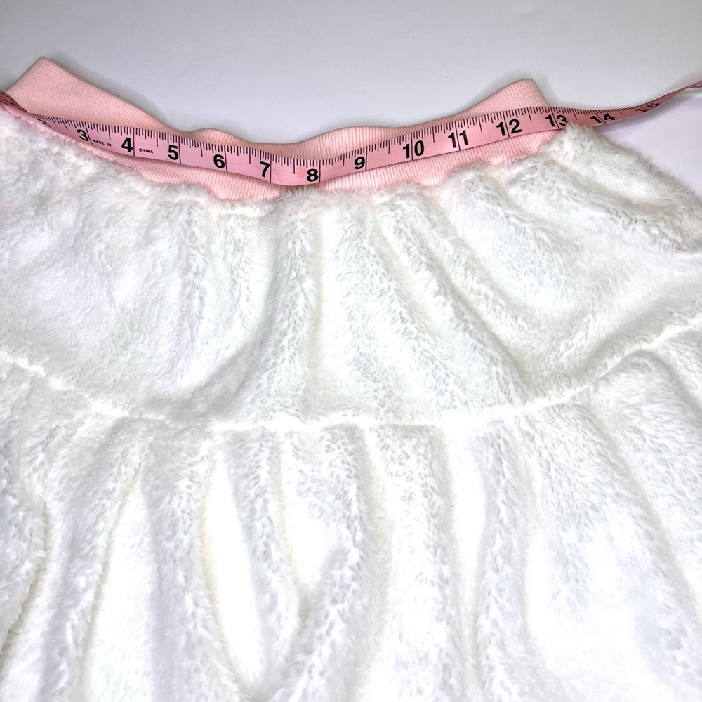 Faux Fur Lolita Coquette Style White & Pink Skirt w/ Built-In Shorts Rare - Picture 10 of 11